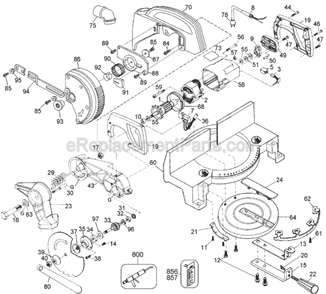 Part Location Diagram of N034013 DeWALT Torsion Spring